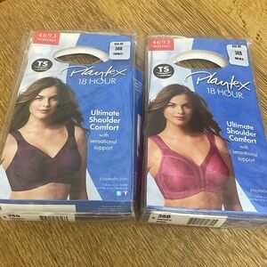 2 Playtex 18 Hour Wirefree Bras 38B